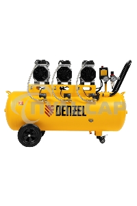 Компрессор безмаслянный малошумный DLS 1800/100,1800 Вт, 3х600, 100 л, 345 л/мин Denzel