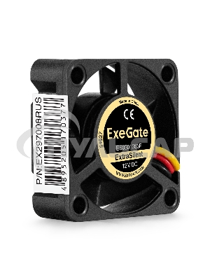 Вентилятор для корпуса ExeGate ExtraSilent ES03010S3P черный, 30 мм, 10000 об/мин, 27 дБ, 3 pin