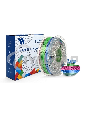 Филамент NVPRINT Silk PLA+ Rainbow 06 для 3D печати диаметр 1.75мм  длина 330 метров  масса 1 кг