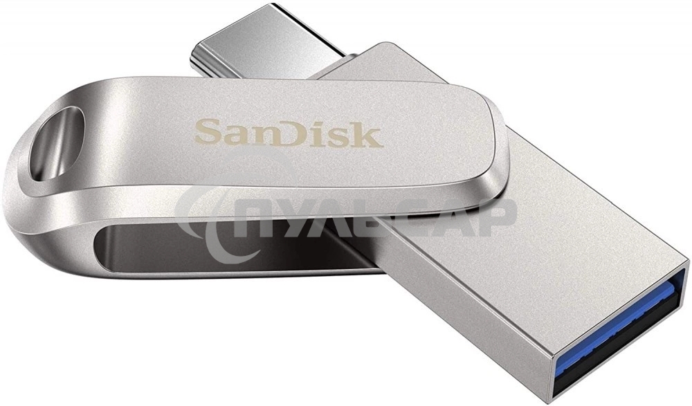 Флешка USB Sandisk Ultra Dual Luxe 32 Gb, USB 3.0, серебристый