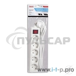 Сетевой удлинитель Buro BU-PS5.3/W 3м (5 розеток) белый (пакет ПЭ)