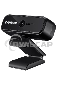 Веб камера CANYON C2 720P HD 1.0Mega fixed focus webcam with USB2.0. connector, 360° rotary view scope, 1.0Mega pixels, built in MIC, Resolution 1280*720(1920*1080 by interpolation), viewing angle 46°, cable length 1.5m, 90*60*55мм, 0.104kg, черный