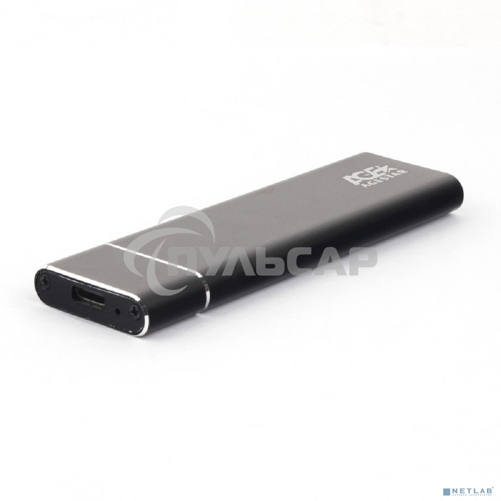 Внешний корпус AgeStar M.2 USB 3.0 NGFF (B-key) AgeStar 3UBNF5C алюминий, черный/серебристый