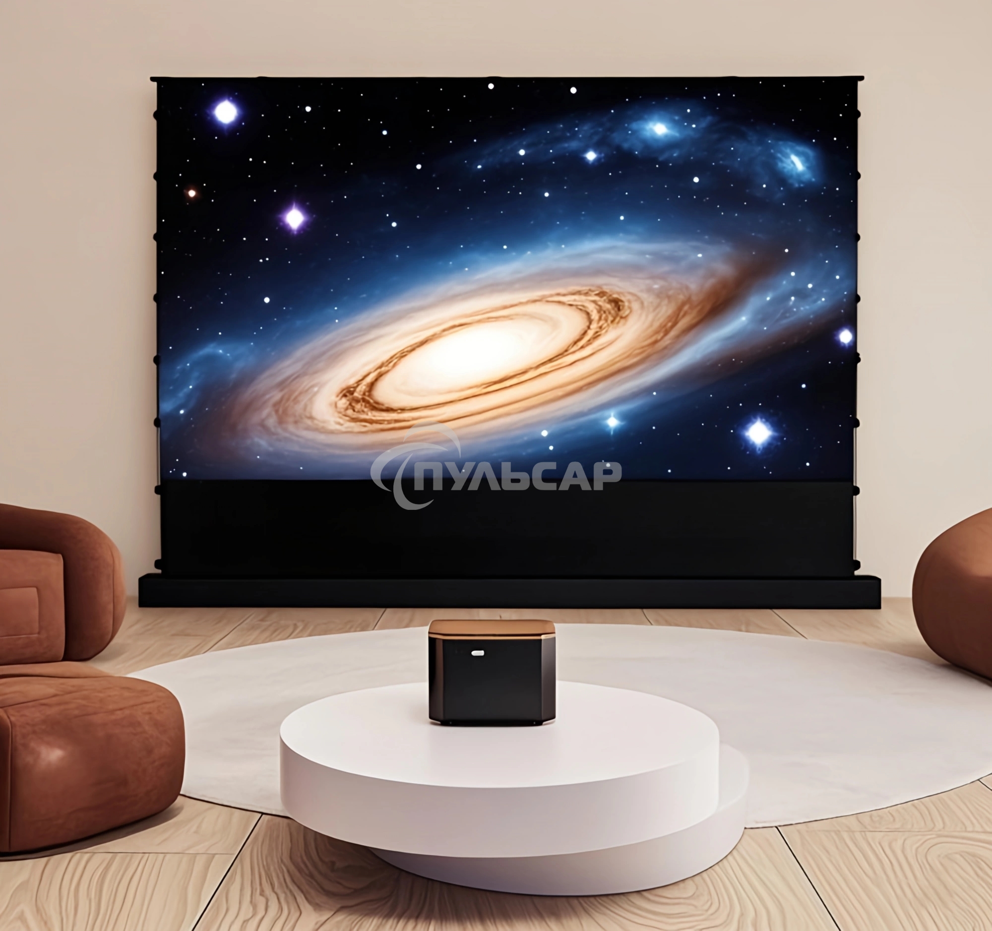 Экран Cactus 148x263см FloorRising CS-PSFRCLR-263X148 16:9 напольный рулонный черный (моторизованный привод)