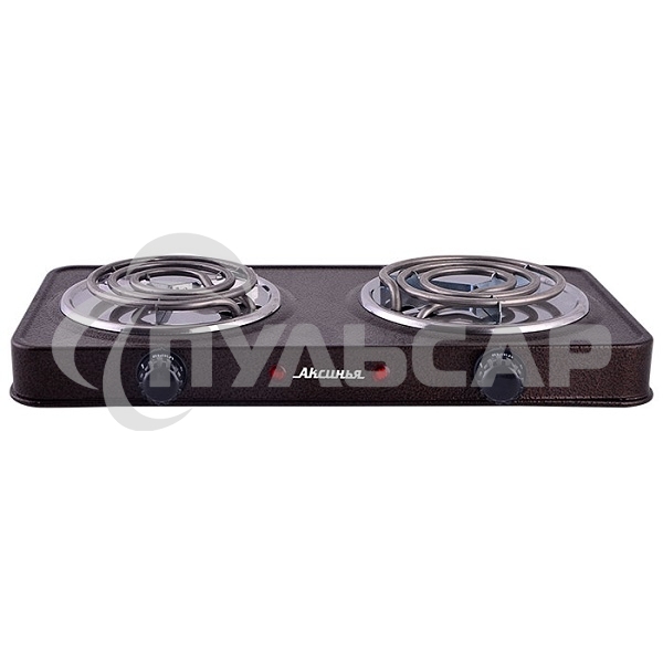 Плитка электрическая АКСИНЬЯ КС-007 спираль двухконфорочная коричневая (6): (РОССИЯ)