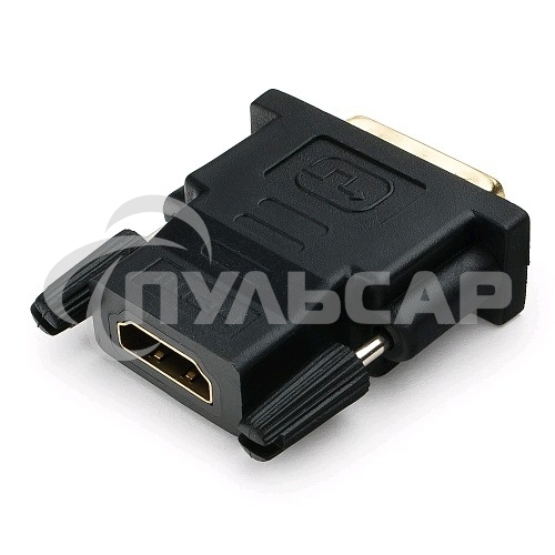 Переходник Cablexpert HDMI-DVI 19F/19M золотые разъемы, пакет, черный (A-HDMI-DVI-2)