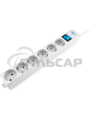 Сетевой фильтр Powercube SPL(5+1)-16B-P-3М-WHITE 3м (6 розеток) белый (коробка)