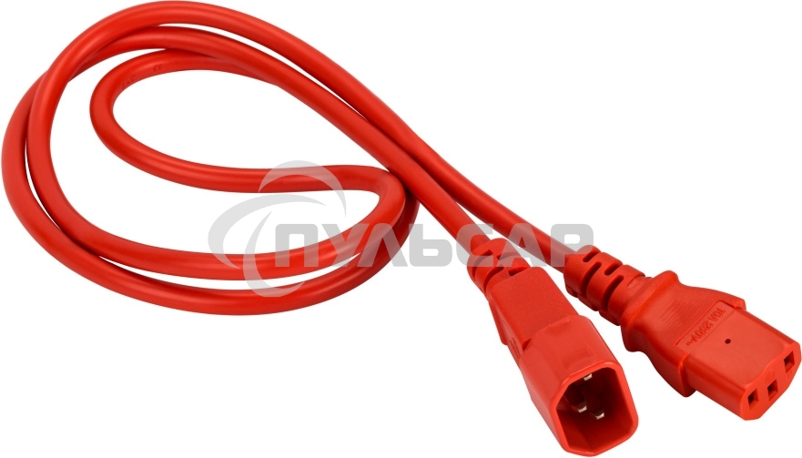 Шнур питания Lanmaster LAN-PP13/14-1.5-RD C13-С14 проводник.:3x0.75мм2 1.5м 220В 10А красный