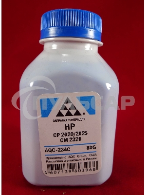 Тонер HP CP2020/2025/CM2320 Cyan, (фл.80г.) AQC фас. Россия