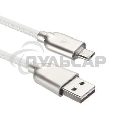Кабель USB ACD-Allure MicroUSB ~ USB-A Кожа, 1м, белый (ACD-U926-M1W)