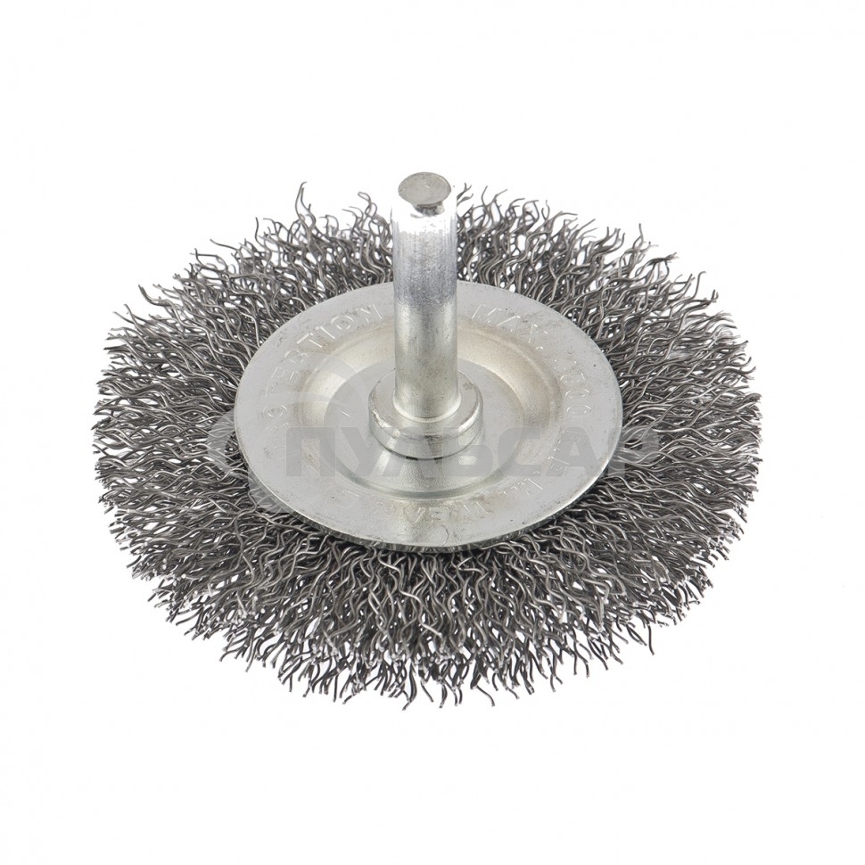 Щетка для дрели Сибртех 60 мм, плоская со шпилькой, витая проволока 0,3мм 744467