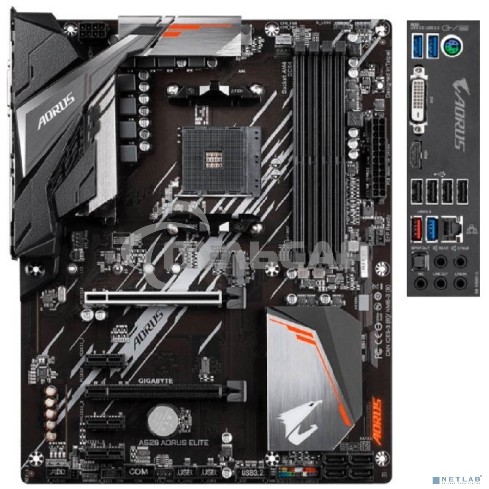 Материнская плата Gigabyte A520 AORUS ELITE, AM4, AMD A520, 4xDDR4, 4xSATA, 1xM.2, 1xPCI-E 3.0 x16, 1xHDMI, 1xDVI-D, 1x 1Gb LAN, 2xUSB 2.0, 4xUSB 3.2 Gen 1, 3x3.5 мм, 7.1, Micro-ATX