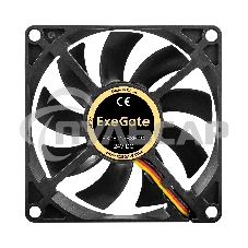 Вентилятор для корпуса ExeGate EX08015S3P-24 черный, 80 мм, 2500 об/мин, 30.1 дБ, 3 pin