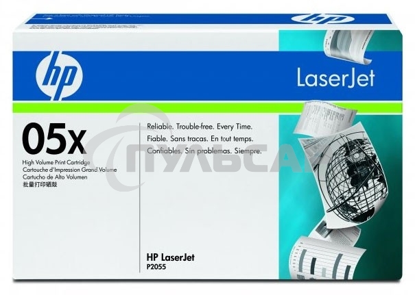 Картридж лазерный HP CE505X черный для LJ P2055 6500стр.