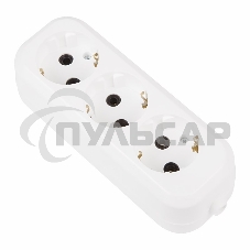 Колодка 3 гнезда с/з PROconnect Колодка 3 гнезда с/з PROconnect