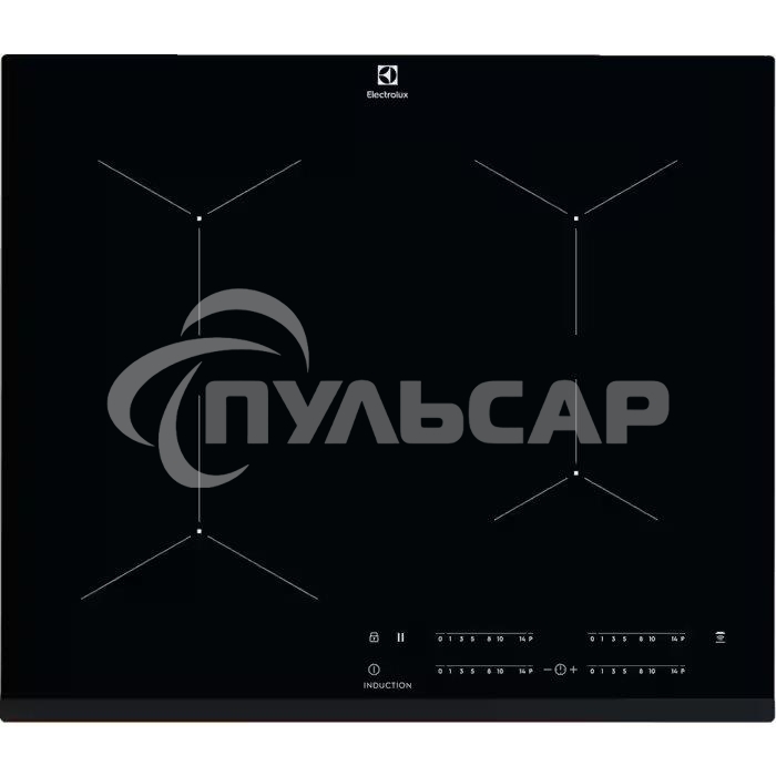 Индукционная варочная панель Electrolux индукционная, 60 см, распознавание наличия посуды, черный
