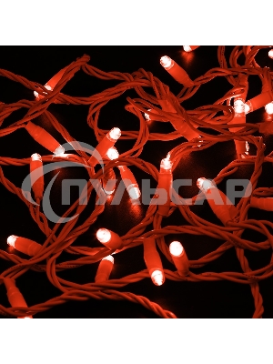 Гирлянда Neon-night Нить 10м, постоянное свечение, белый ПВХ, 230В, красный