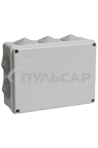 Коробка распаячная ОП 190х140х70 IP55 КМ41244 RAL7035 (10 гермовводов) ИЭК UKO11-190-140-070-K41-55