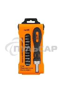 Отвертка реверсивная с набором бит, CrV, 12 шт. Sparta