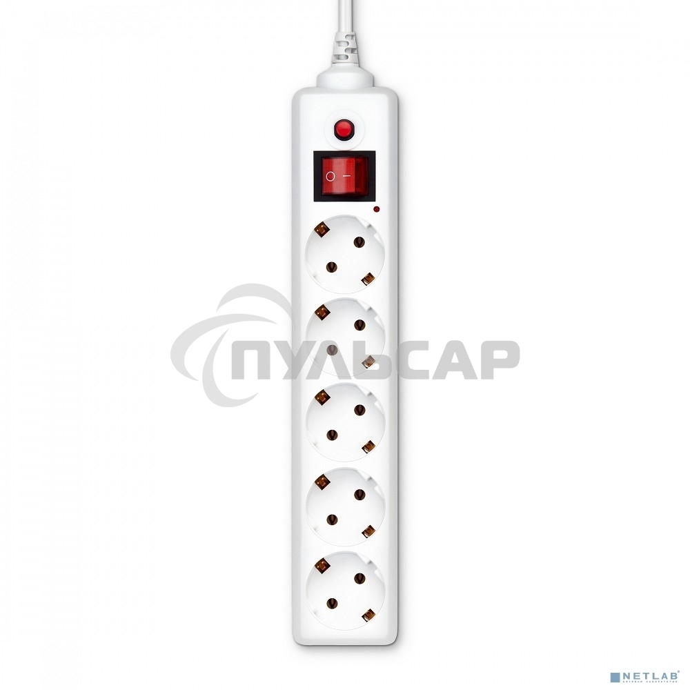 Сетевой фильтр Buro 500SH-1.8-W 1.8м (5 розеток) белый (коробка)