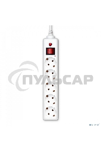 Сетевой фильтр Buro 500SH-1.8-W 1.8м (5 розеток) белый (коробка)