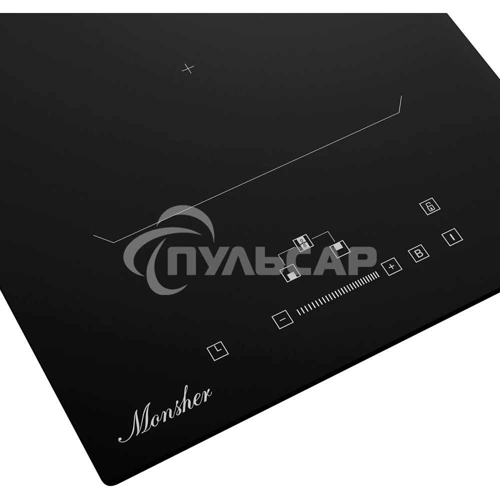 Индукционная варочная панель Monsher MHI 3011, индукция, инвертер, 30 см, 9 уровней мощности, бустер, Stop and Go, автоматическое отключение, таймер, индикатор остаточного тепла, сенсорное/слайдерное управление, черный