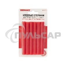 Клеевые стержни Rexant, Ø11 мм, 100 мм, красные, 6 шт., блистер