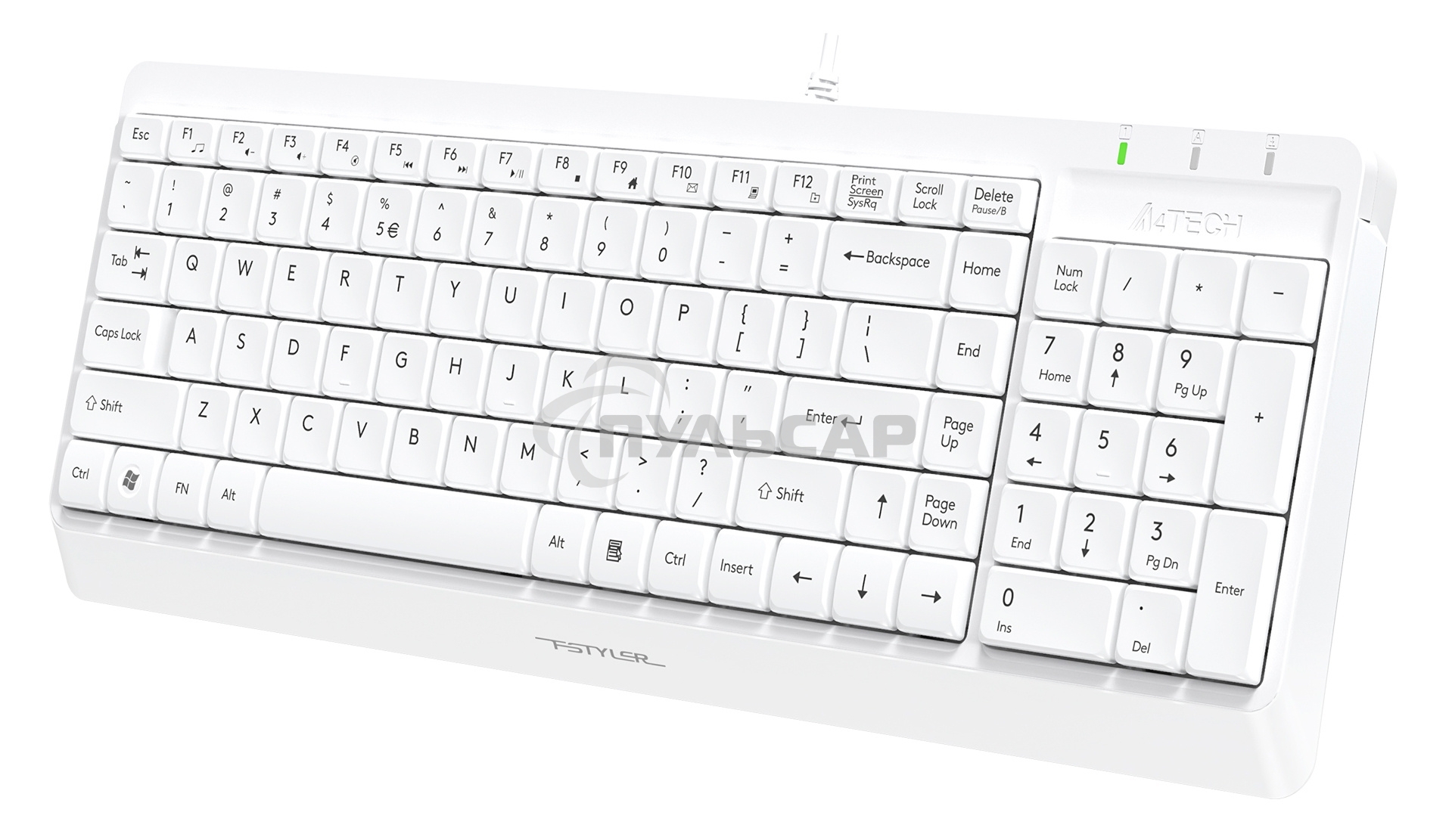 Комплект клавиатура + мышь A4Tech Fstyler F1512 клав:белый мышь:белый USB