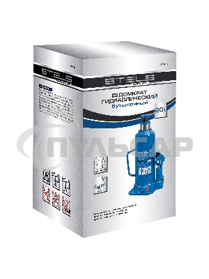 Домкрат гидравлический бутылочный, 20 т, h подъема 235-445 мм Stels