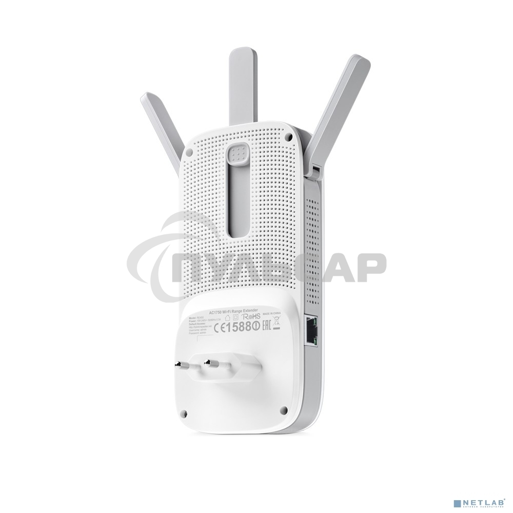 Повторитель беспроводного сигнала TP-Link SOHO RE450 10/100/1000BASE-TX/Wi-Fi белый поставляется без кабеля RJ-45