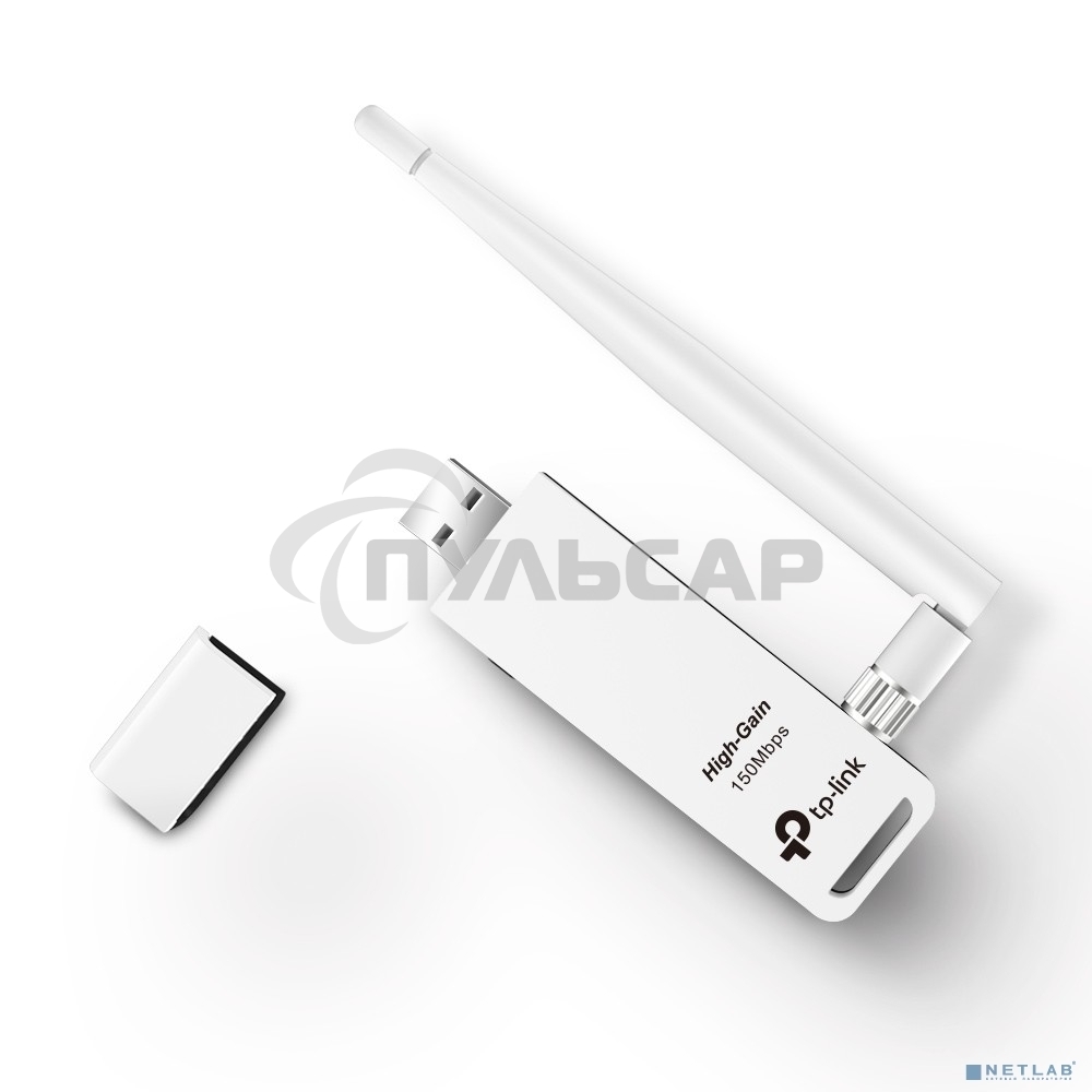 Адаптер TP-Link SOHO TL-WN722N 150Mbps High Gain Wireless N USB Adapter with Cradle, 1T1R, 2.4GHz, 802.11n/g/b, 1 detachable antenna