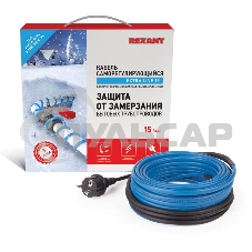 Греющий саморегулирующийся кабель на трубу 15MSR-PB 25M (25м/375Вт) Rexant