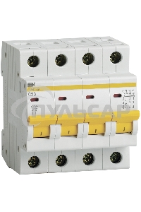 Выключатель автоматический Iek MVA20-4-020-C ВА47-29 4Р 20А 4,5кА х-ка С ИЭК