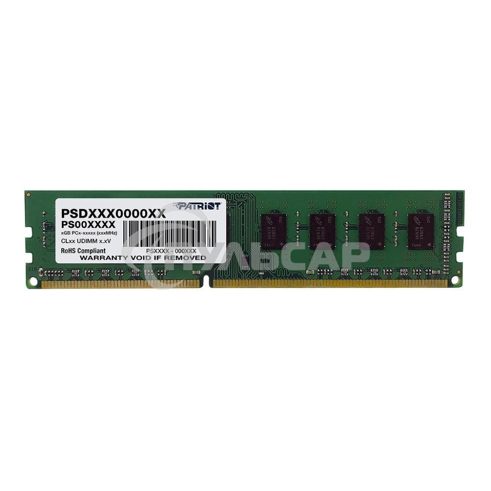 Оперативная память Patriot Signature, DDR3L, 4Gb (1x4 Gb), 1600 MHz, CL11, DIMM