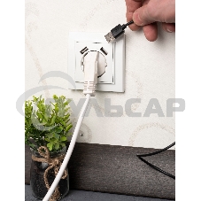 Розетка 1-местная СП с/з 16А белая с защ. штор. с 2 USB 2,1А EKF Минск