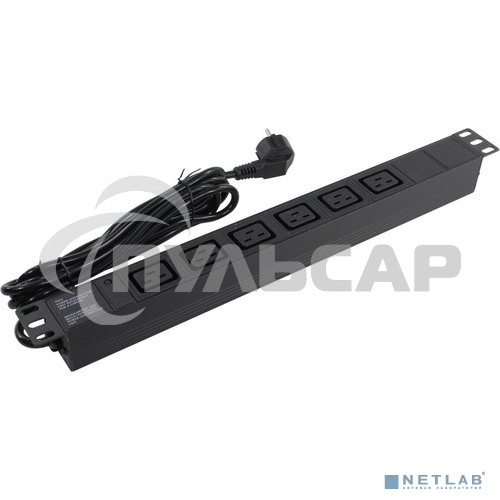 Блок розеток горизонтальный ExeGate ServerPro PDU-19H013 Al-6C19-EU3-SW, 19