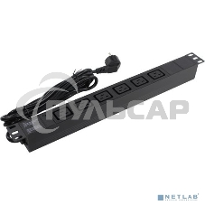 Блок розеток горизонтальный ExeGate ServerPro PDU-19H013 Al-6C19-EU3-SW, 19