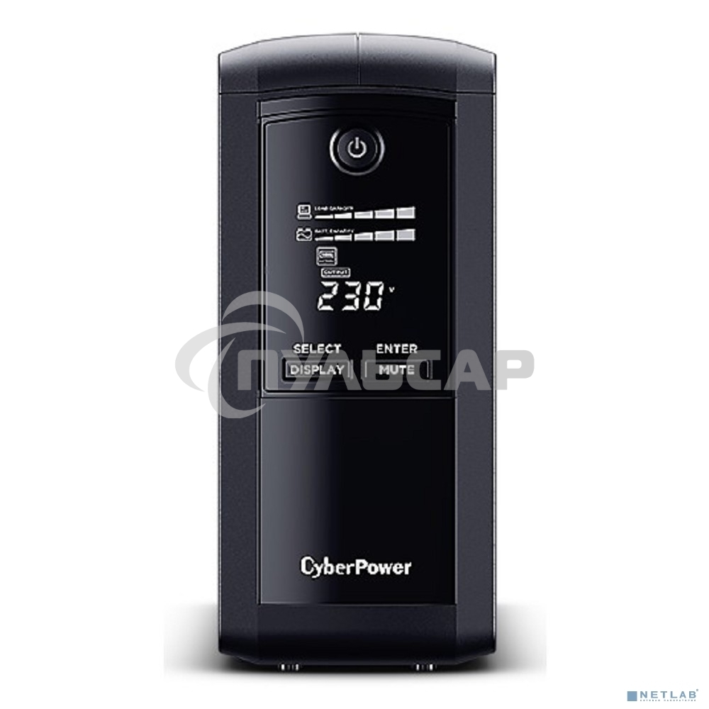 Источник бесперебойного питания UPS CyberPower VP1000ELCD Line-Interactive 1000VA/550W USB/RS-232/RJ11/45 (4 EURO)