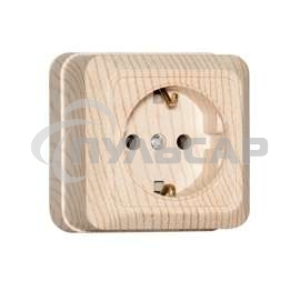 Розетка 1-м ОП Олимп 16А с заземл. сосна UNIVersal 5560902