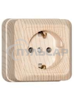 Розетка 1-м ОП Олимп 16А с заземл. сосна UNIVersal 5560902