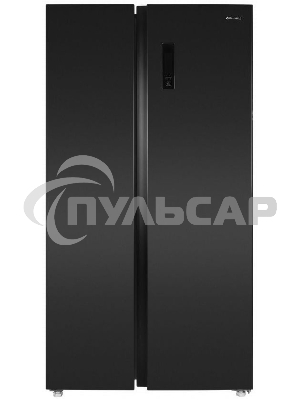 Холодильник Maunfeld MFF177NFSB черный глянц. двухкамерный 263/170л морозилка сбоку, No Frost, Side by Side