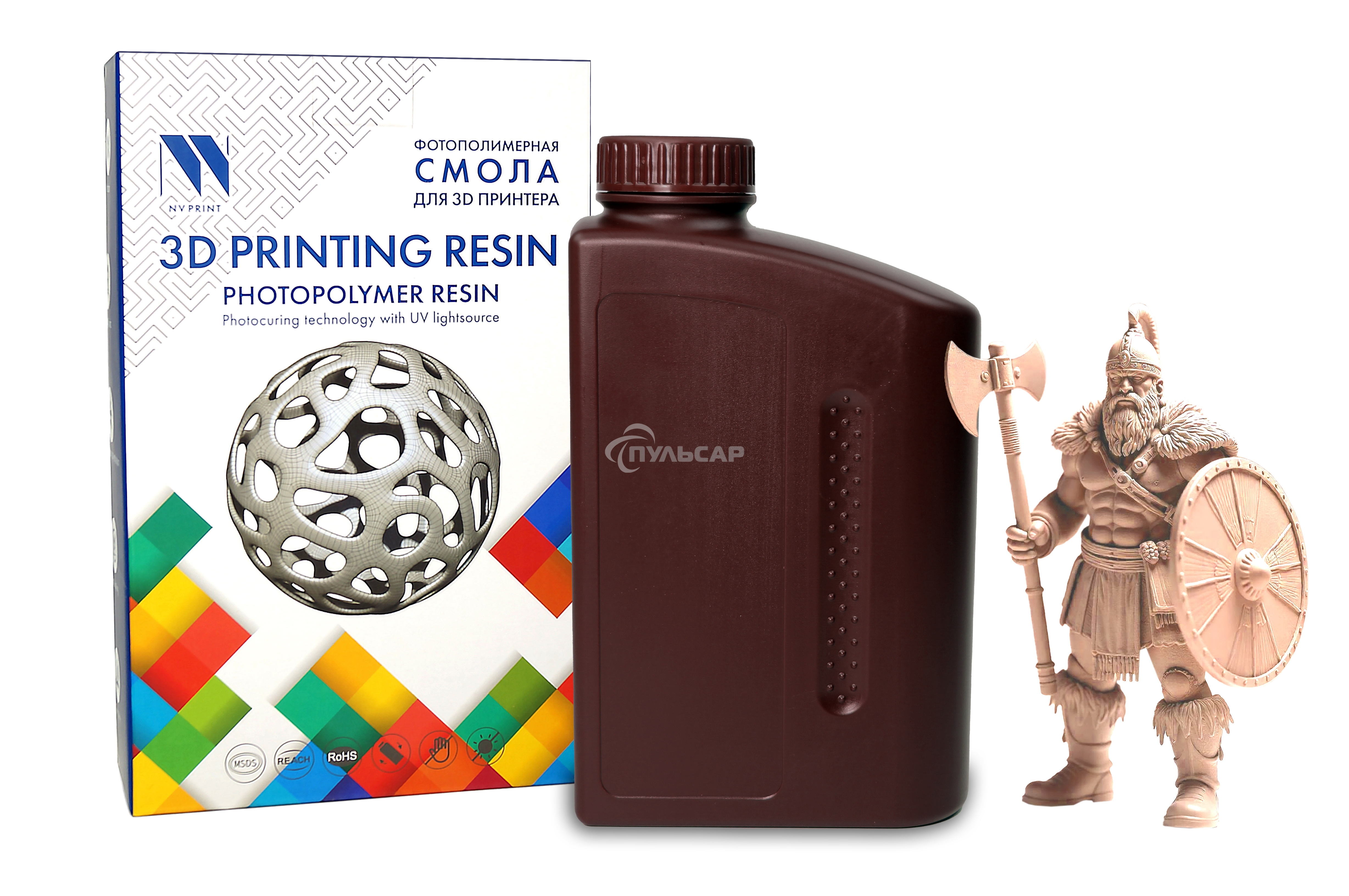 Фотополимерная смола NVPRINT ABS Like Resin Beige для 3D печати 1 кг (бут)