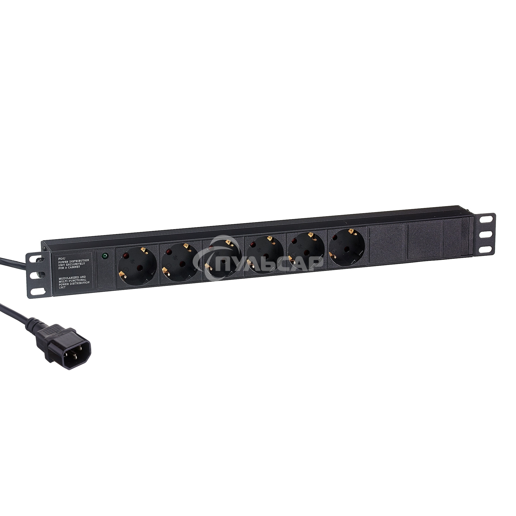 Блок розеток горизонтальный ExeGate ServerPro PDU-19H604 Al-6S-C14-2.5, 19