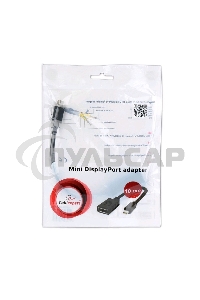 Переходник miniDisplayPort - DisplayPort, Cablexpert A-mDPM-DPF-001, 20M/20F, длина 16см, черный, пакет