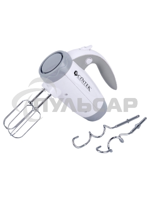 Миксер Centek CT-1114 (белый/серый) 350Вт, 6 скоростей+турбо, взбивание/замешивание