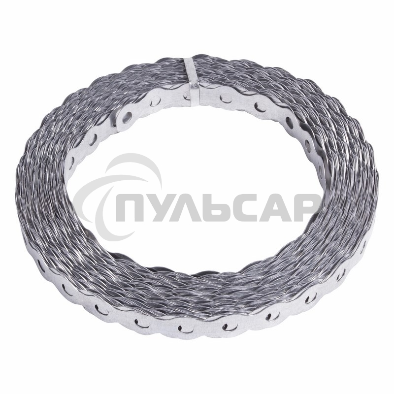 Лента полоса монтажная оцинкованная, перфорированная волна Rexant 12х0,55 мм, рулон 25 м