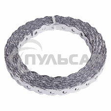 Лента полоса монтажная оцинкованная, перфорированная волна Rexant 12х0,55 мм, рулон 25 м