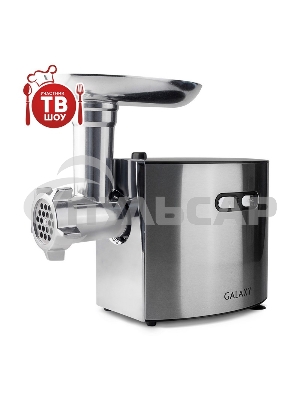 Мясорубка электрическая Galaxy Line GL 2400, серебристый, 1200 Вт, корпус из нержавеющей стали, функция 