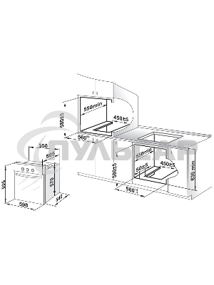 Газоэлектрический духовой шкаф Gefest 621-03 К56, встраиваемый