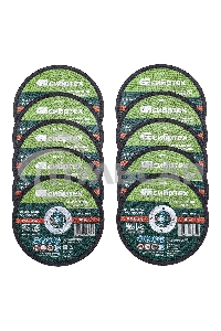 Круг отрезной по металлу Сибртех 125 х 1,0 х 22,2 мм, 84%A+16%B, в метал.банке, 10 шт.